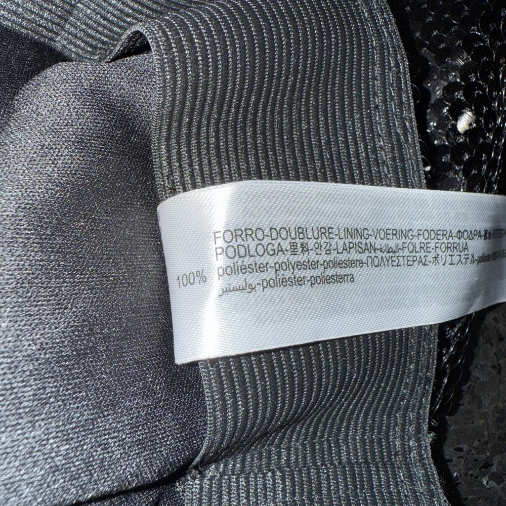 UEC ZARA BLACK EXTREME SEQUINS HIGH WAISTED PULL ON STRAIGHT LEG PANTS SZ L - Picture 9 of 13